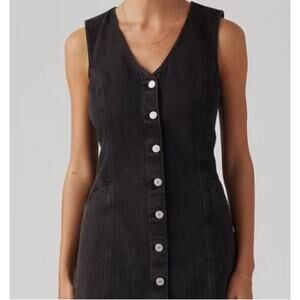 Levi's Women's Sleeveless Dress Lightweight Denim XS Black NWT